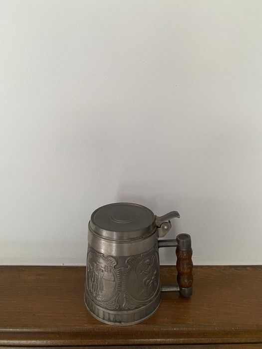 Okazja Cynowy kufel do piwa lata 70