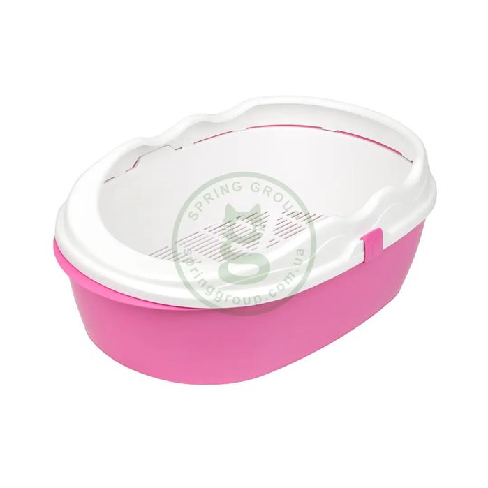 Туалет для кошек глубокий с бортиком и сеткой