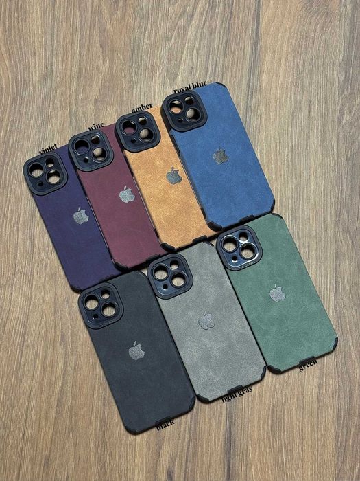 Гірчичний силіконовий чохол вельвет еко-замш з логотипом айфон iPhone