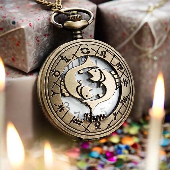 Кишеньковий годинник зодіак  Овен Риби Рак Лев Терези, часы гороскоп