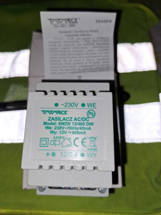zasilacz na szynę DC 12V/400mA T-90 nowe