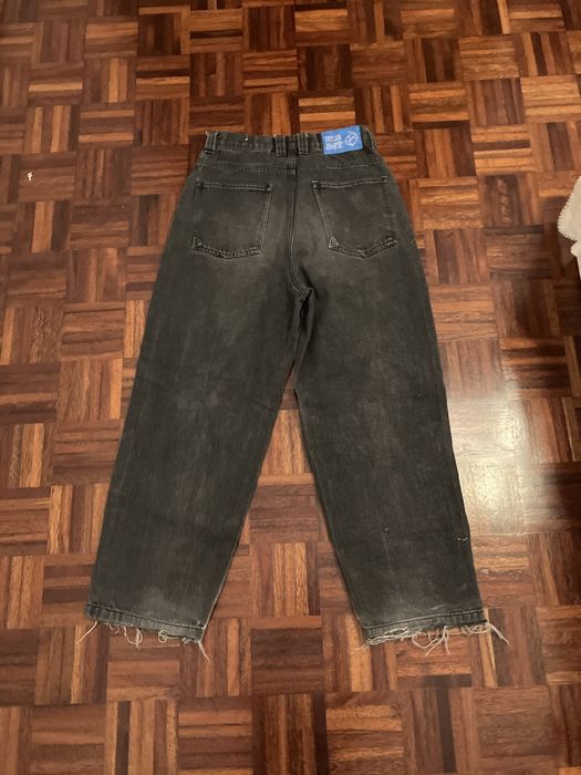 Calças jeans wide leg pretas XS