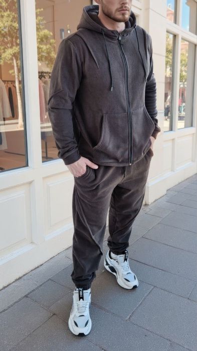 Чоловічий костюм дуже теплий фліс полар  (кофта на блискавці +штани )