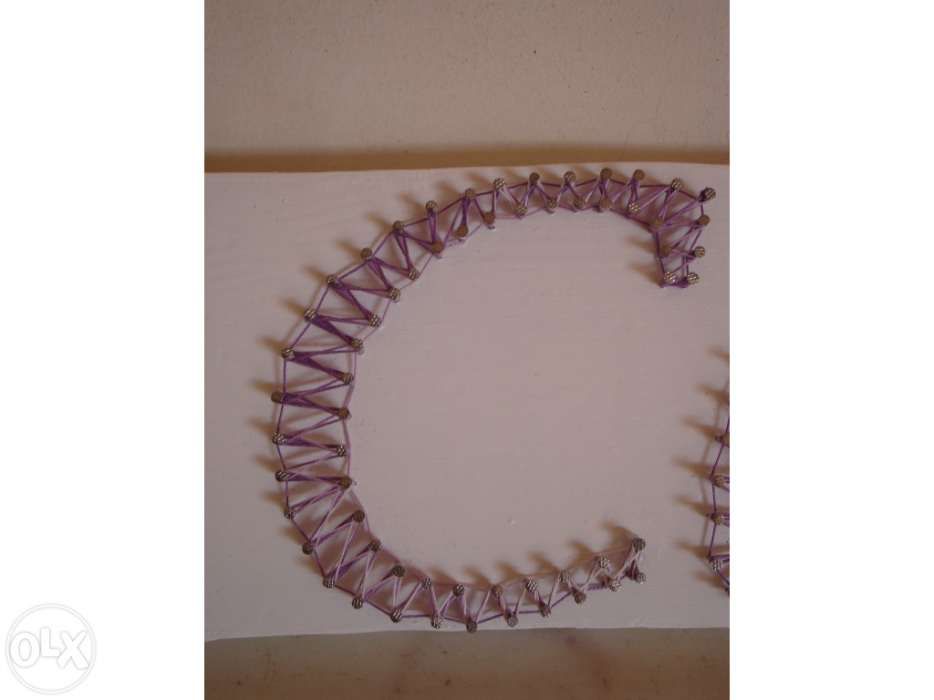 Quadros com nomes de pregos e linhas