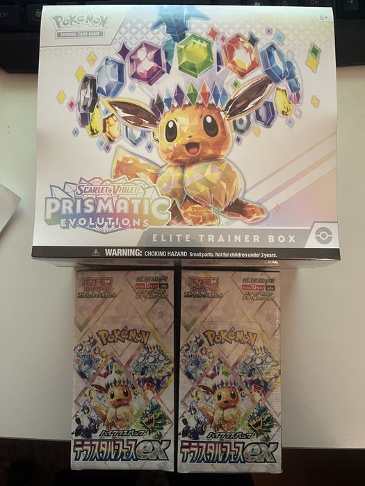 1 prismatic evelutions ETB selado e 2 terastal festival seladas