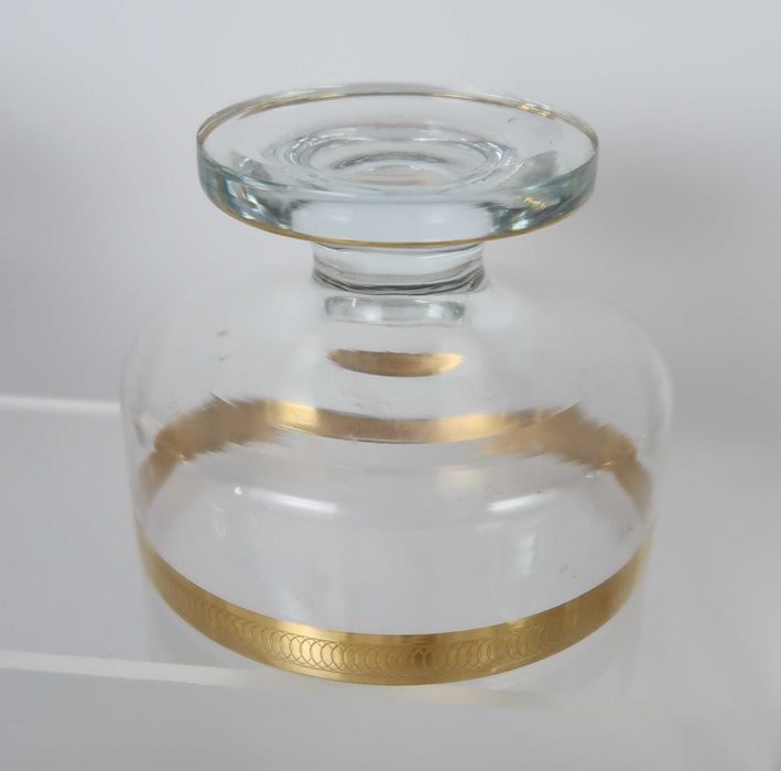 15 taças para champagne em cristal - rebordo dourado