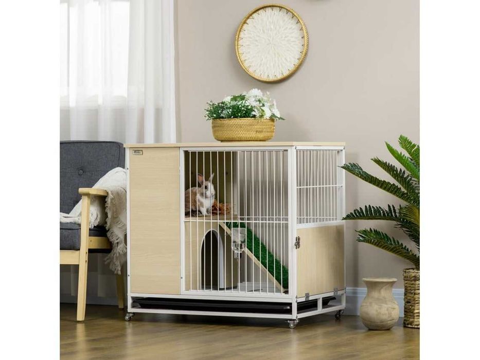 Coelheira de Madeira, Aço e PVC 78x52,5x76,5cm PAWHUT