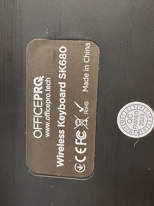 Клавіатура бездротова бесшумна OfficePro SK680 Wireless Black