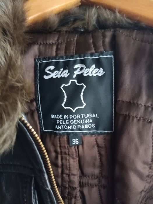 Blusão de pele estilo aviador