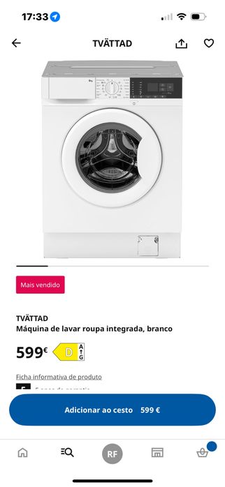 Maquina de lavar roupa IKEA Tvattad