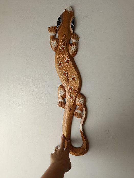 Escultura arte de parede lagartixa