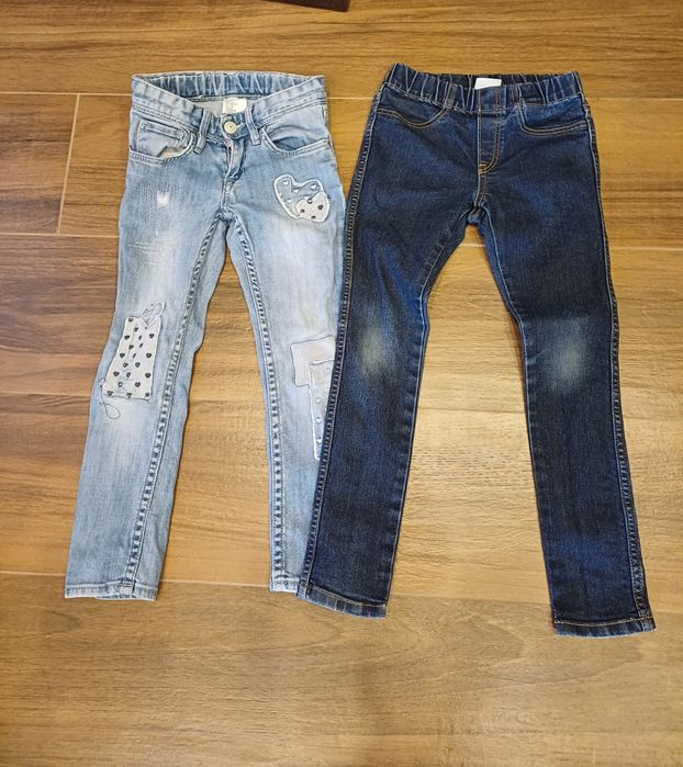 2 pary jeansów H&M dla dziewczynki 110