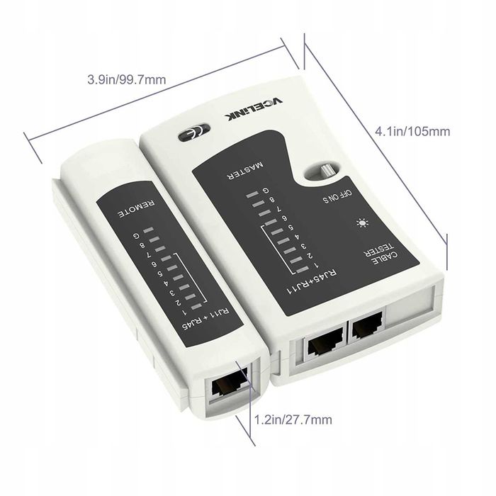 Tester LED do kabli sieciowych LAN RH11/RJ45 VCELINK