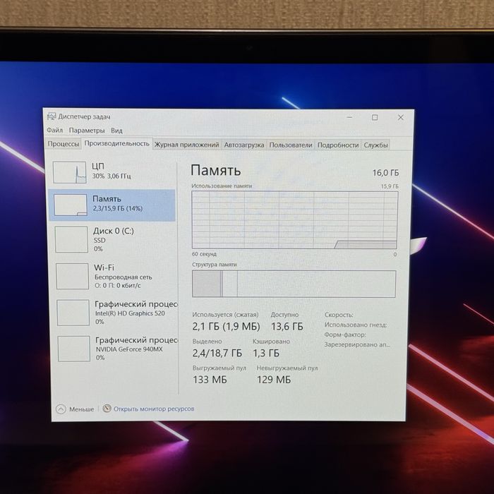 Ігровий ноутбук, сенсорний Core i7, Nvidia 2Gb, 16Gb Ddr4
