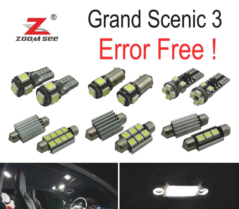 KIT COMPLETO DE 20 LÂMPADAS LED INTERIOR 09-16 RENAULT GRAND MODUS III 3 MK3