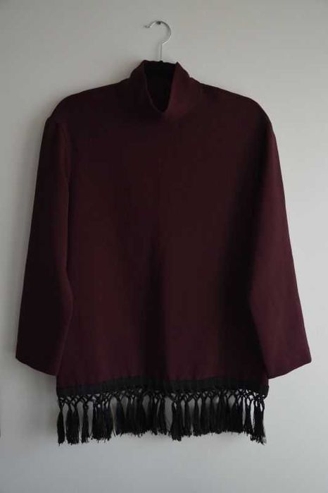 ZARA elegancka bluzka okazjonalna burgund bordowa S / M 38 40