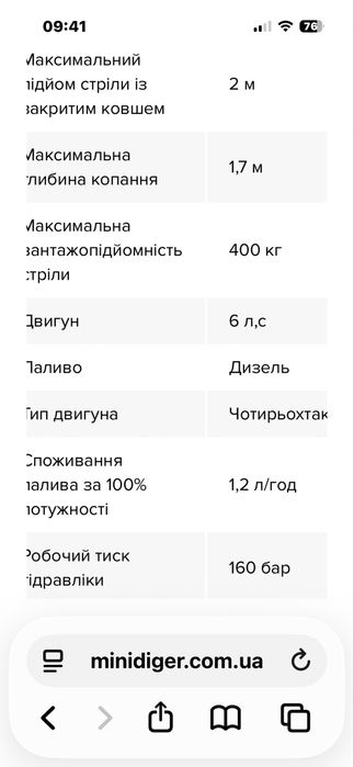 Мініекскаватор МД-2