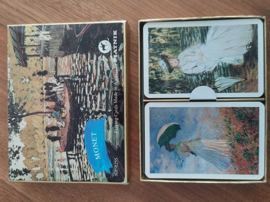 2 baralhos de cartas com réplicas de Monet novas