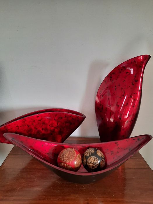 Red and Black Decorative Pieces