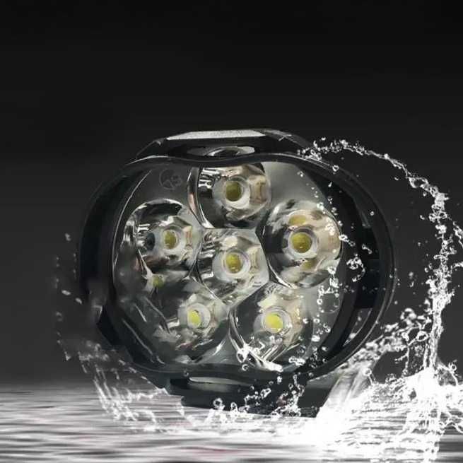 Par de faróis auxiliares 6 LED interruptor cafe racer