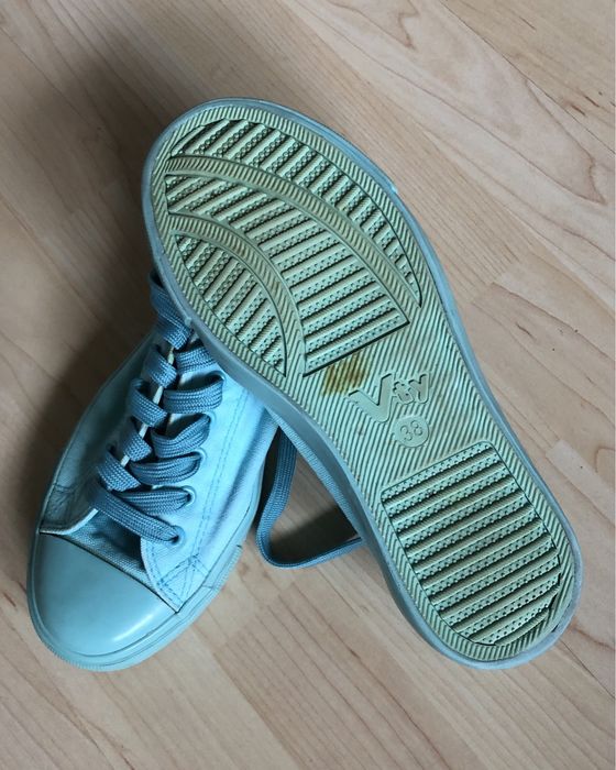 Trampki damskie Deichmann Vty, turkusowe, rozmiar 38