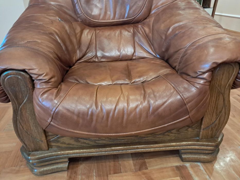 Skórzany wypoczynek skóry brązowe skórzane kanapy sofa