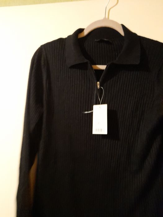 BluzkaPolo Damska/Prążkowany Materiał/