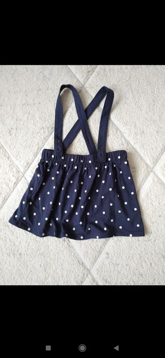 Sukienka w groszki na szelkach h&m, r 92