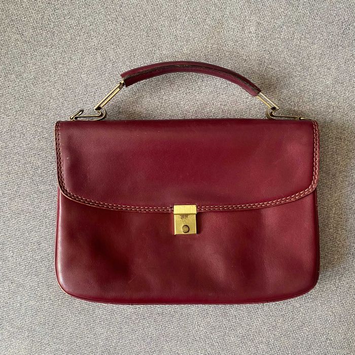 Torebka aktówka vintage bordowa retro teczka