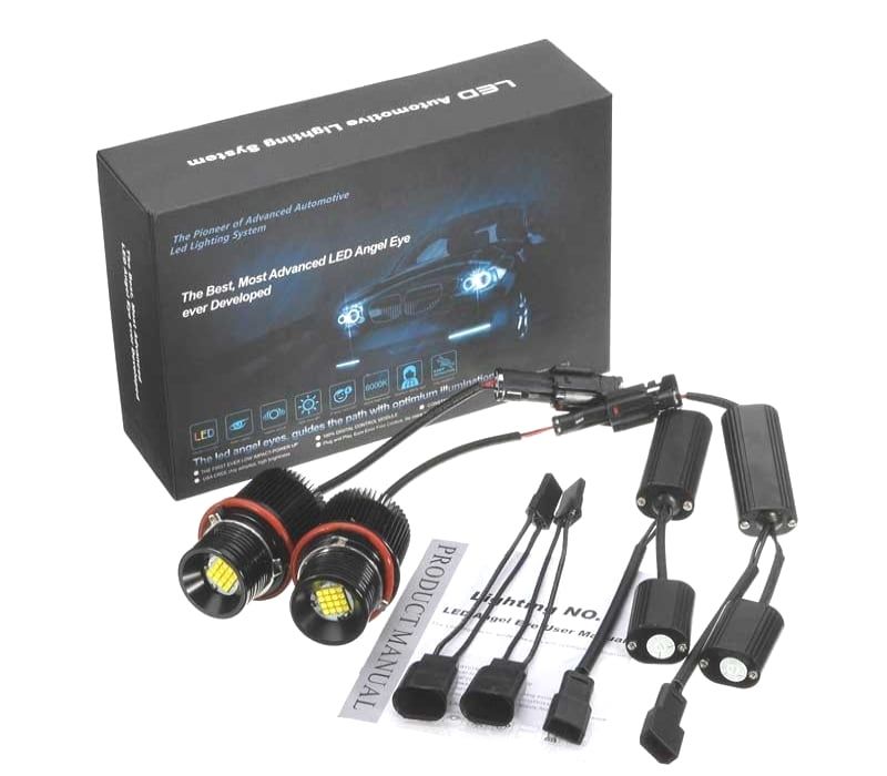 CONJUNTO LÂMPADAS ANGEL EYES 80W BMW FAROIS XENON E39 E53 E65 E66 E63 E64 E87 E60 E61 E83