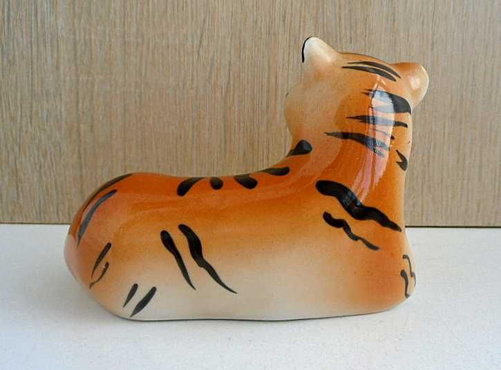 "ТИГРЕНОК.ТИГР" красивая статуэтка "ДУЛЕВО" фарфор РЕДКАЯ