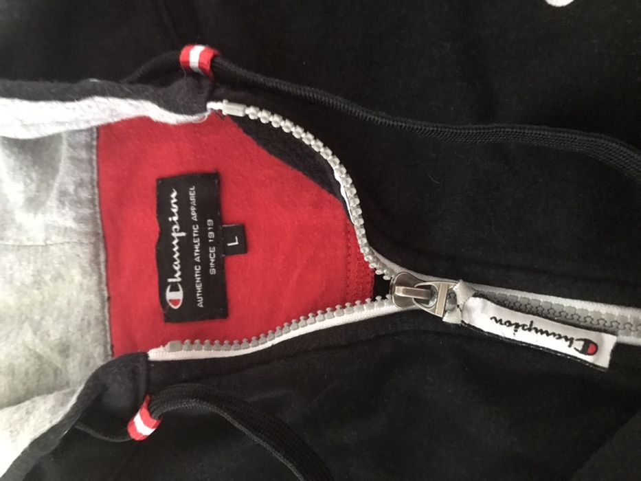 Bluza champion rozpinana z kapturem męska damska M L czarna biała