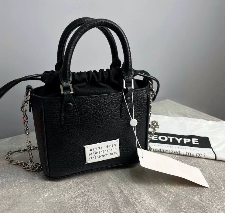 Сумка Maison Margiela 5AC Horizontal Leather Tote жіноча чорна женская