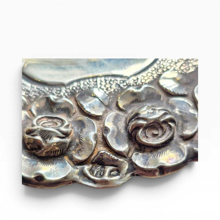 Salva Prata 925 com Relevo Floral