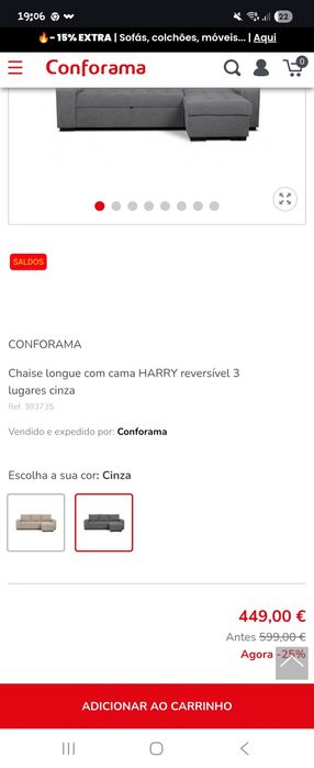 Sofa cama  com Chise longue