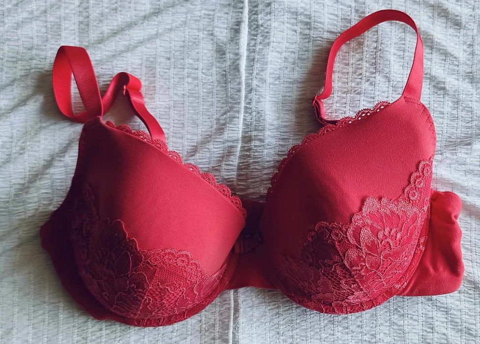 Biustonosz czerwony koralowy 80D Bodyflirt