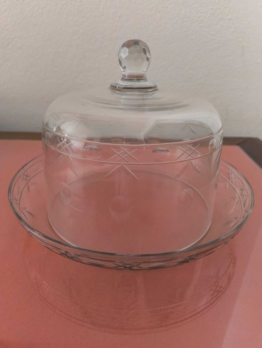 Conjunto 28 peças em vidro gravado