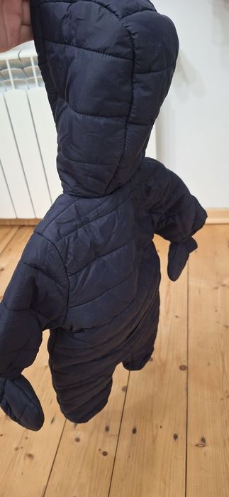 Kombinezon zimowy granatowy NEXT 56-62 czapka BEXA polska produkcja