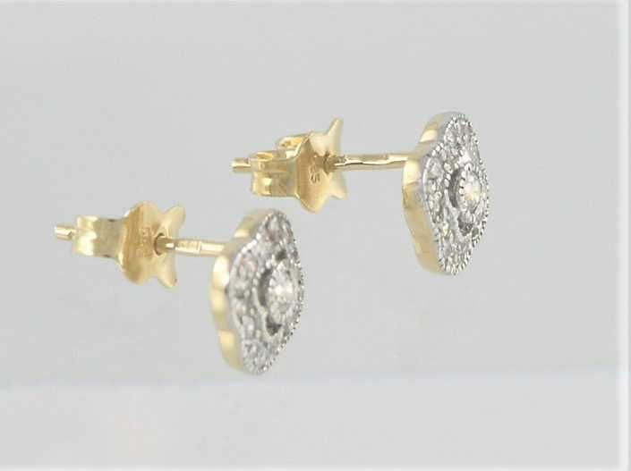 Kolczyki złote z cyrkoniami na sztyft próba 585