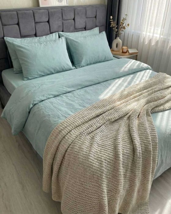 Постільна білизна Варена Бавовна. Колір М'ята, Тіффані. Власне пошиття