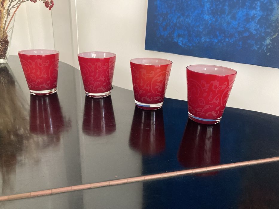 Suportes de velas em vidro