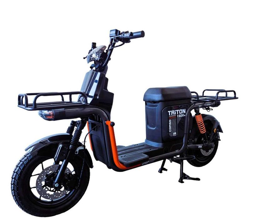 Безкоштовна доставка додому. Електроскутер Corso «TRITON», двигун 1500W, акумулятор 72V 40Ah літій-залізо-фосфатний, червоний, колеса 12"
