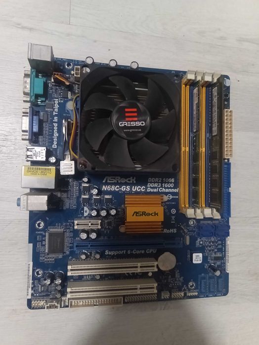 комплект ASRock N68C-S UCC+Phenom II X4 945 3.0 GHz +озу 6gb