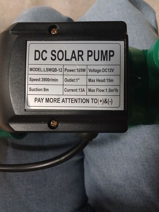 bomba de água solar 12V