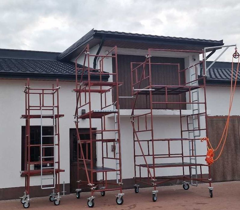 Rusztowanie elewacyjne podesty drewniane Plettac Rux solidne z dostawą