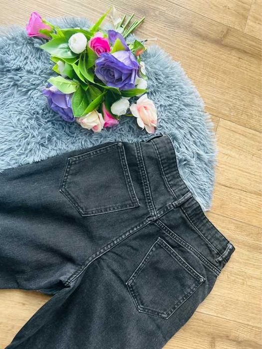 Czarne spodnie wiosenne baggy jogger s 36 ściągacze gumki