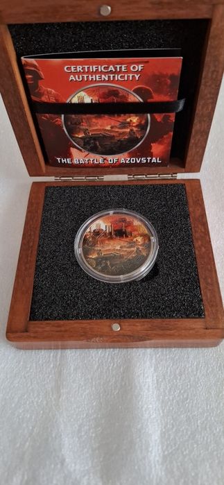 БИТВА ЗА АЗОВСТАЛЬ 1 унція Срібна монета 1 гривня Україна 2023