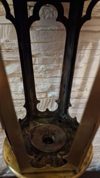 Lampa mosiężna procesyjna ruchoma ANTYK