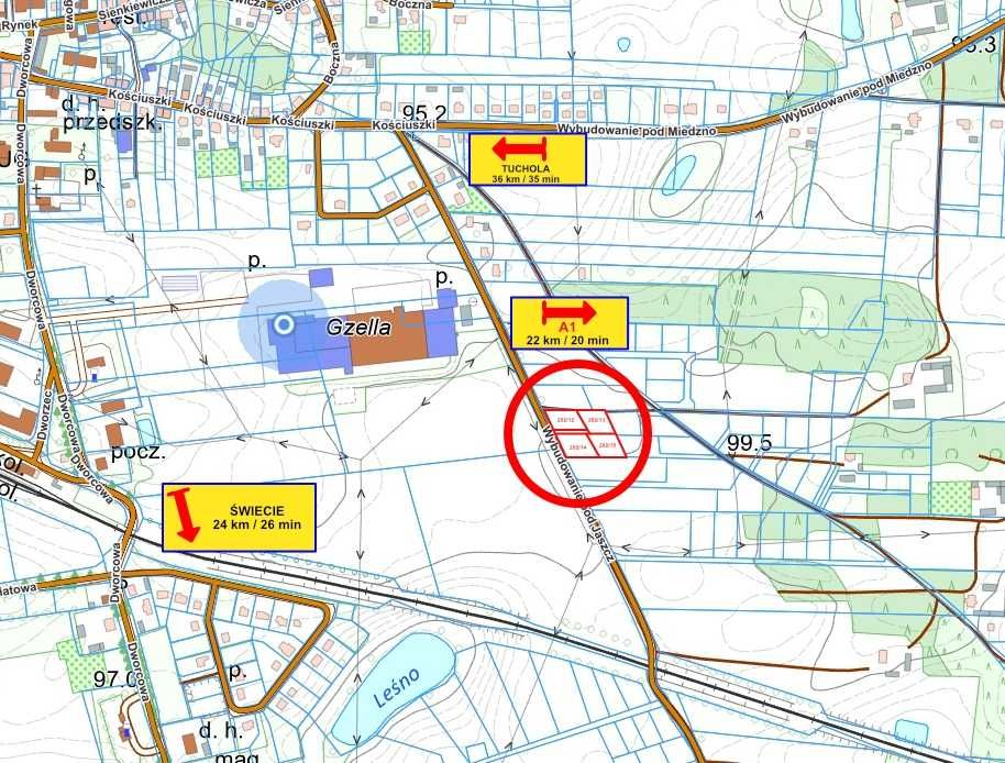 Działki budowlane z WZ od 900m2 - już za 120 zł/m2 - Osie, Powiat Świecki