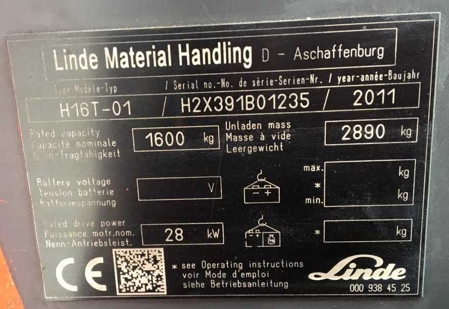 Погрузчик вилочный Linde 1,6т 2011р